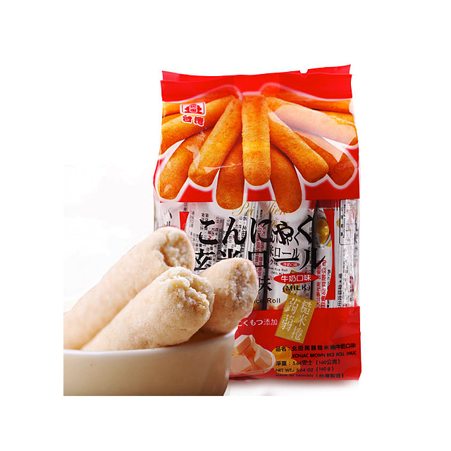 北田 蒟蒻糙米卷 牛奶 160g ×5袋（台湾）