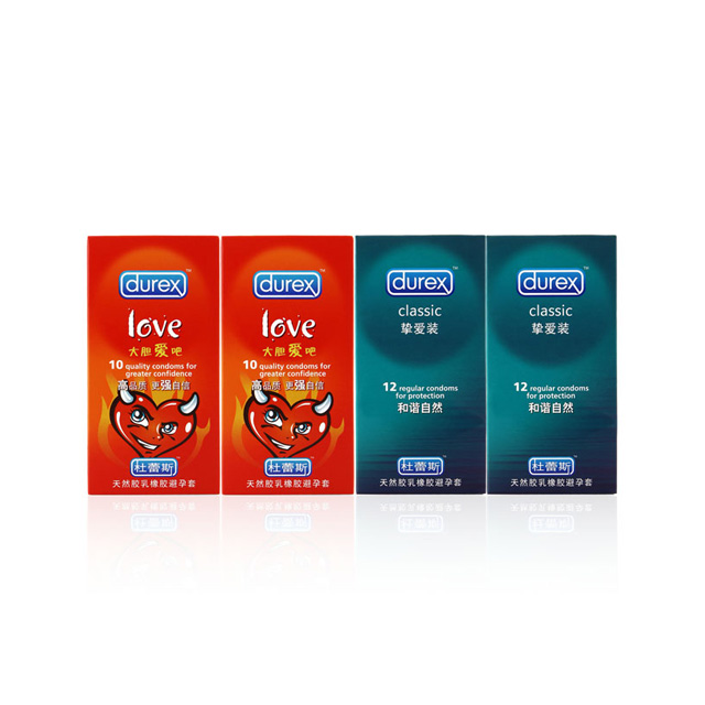 杜蕾斯(Durex) 避孕套love10只装×2盒+挚爱12只装×2盒