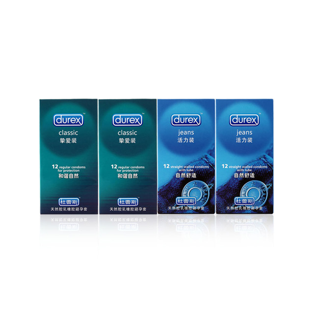 杜蕾斯(Durex) 避孕套活力12只装×2+挚爱12只装×2盒