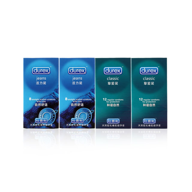 杜蕾斯(Durex) 避孕套挚爱12只装×2盒+活力8只装×2盒